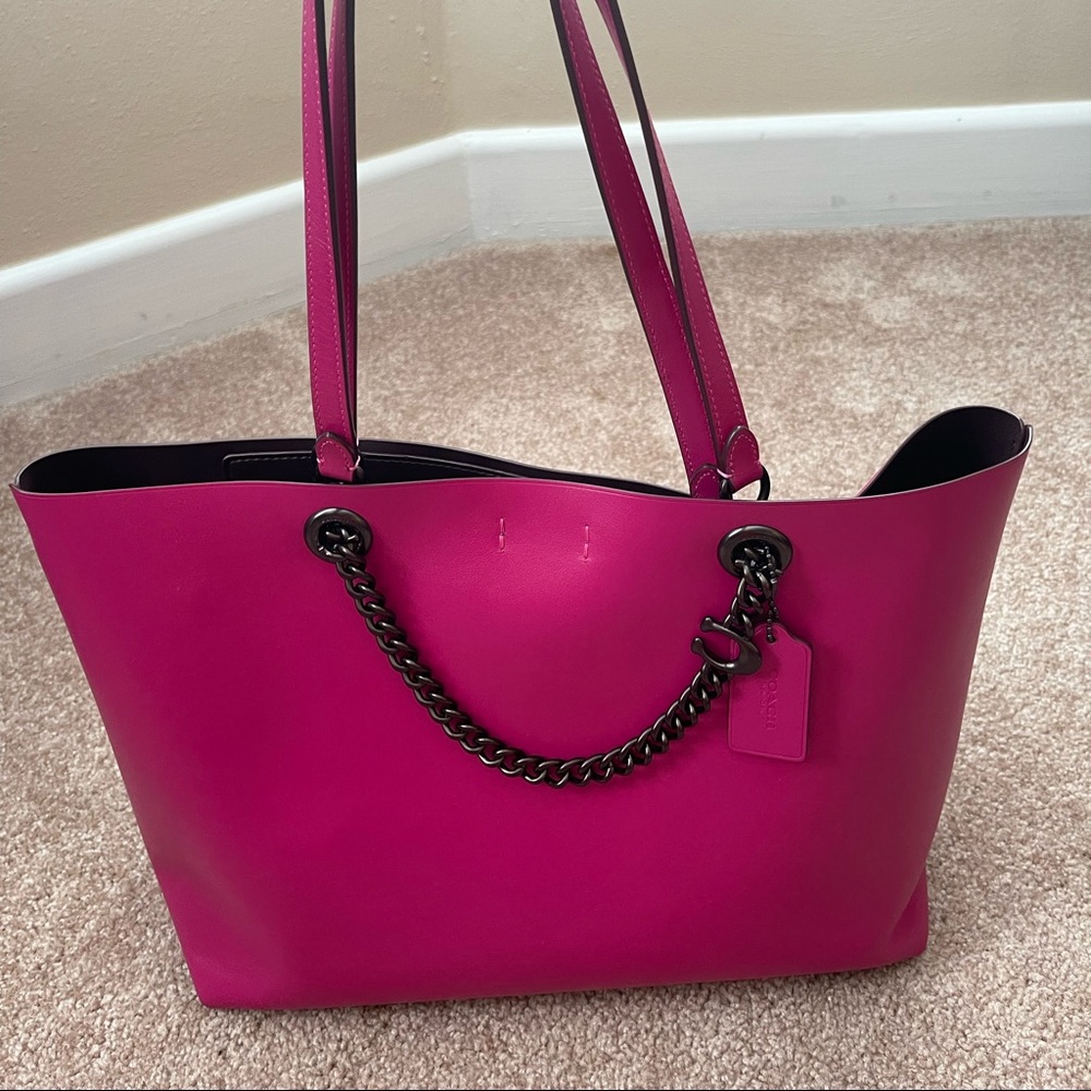 Coach Central Chain Cerise Leather Tote. Used once.